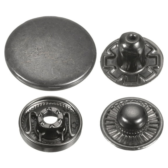 Uxcell 30Set Press-Stud Cap Button 20mm Metal Snap Fastener for Leathers, Gun