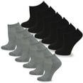 thumbnail image 2 of TeeHee Everyday Casual Low Cut Ankle No Show Socks for Men 12 Pairs (Black-Heather Grey), 2 of 8
