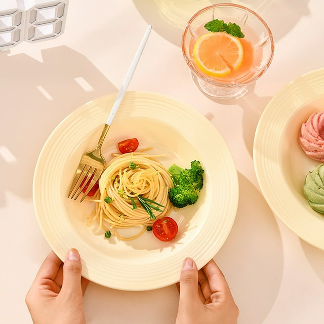 Cream White Household Western Food Plates Pasta Plates Hotel Restaurant Tableware Meal Plates Plates
