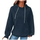 thumbnail image 1 of Women's Fashion Casual Solid Hooded Pullover Long Sleeve Plaid Sweater Top, 1 of 5