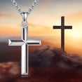 thumbnail image 5 of Wooden Cross Necklace 925 Sterling Silver Wood Cross Pendant Cross Jewelry Gifts For Women Men, 5 of 5