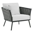 thumbnail image 4 of Modway Fauteuil d'Extérieur en Aluminium pour Patio, Gris et Blanc, 4 of 7