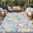 thumbnail image 2 of Blue Spring Floral Outdoor Rug for Patio/Deck/Porch, Non-Slip Large Area Rug 5 x 8 Ft, Elegant Farmhouse Flowers Birds Watercolor Indoor Outdoor Rugs Washable Area Rugs, Camping Rug Carpet Runner, 2 of 8