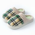thumbnail image 2 of House Slippers for Women Indoor And Outdoor Plaid Shoes Fuzzy Memory Foam Slip On Thick Soft Sole Home Slippers, 2 of 3