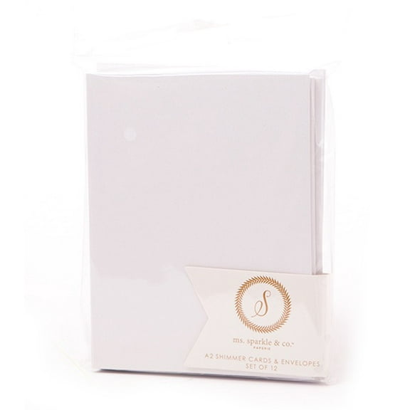 AC Gift Cards W/Envelopes A2 12/Pkg-Shimmer White