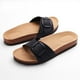thumbnail image 1 of Sandalias planas para mujer, pantuflas con plantilla de corcho, sandalias de verano de moda con hebilla ajustable, sandalias antideslizantes de corcho para el hogar, 1 of 6