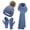 Denimblue, variant on FZ FANTASTIC ZONE Womens Winter Beanie Hats Long Scarf Neck Touchscreen Gloves Set Knitted Pompom Cap with Thermal Fleece Lined