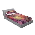 thumbnail image 2 of Ambesonne Ethnic Fitted Sheet & Pillow Sham Set, Modern Mandala Motif, Twinxl, Multicolor, 2 of 2
