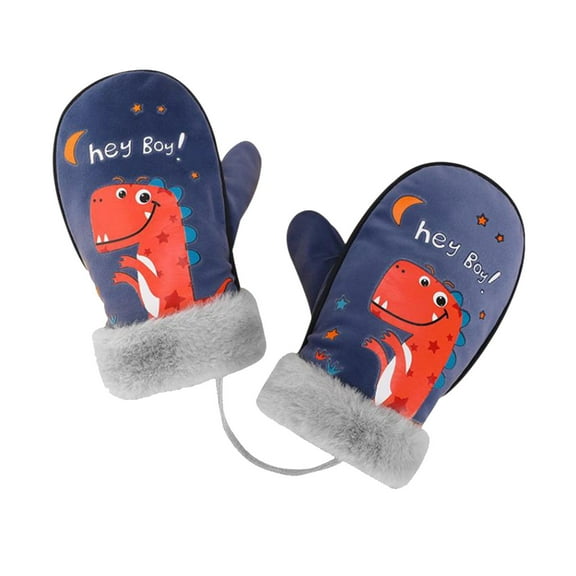 Penkiiy Toddle Mittens Toddler Kids Baby Boys Girls Warm Full Finger Thick Gloves Mittens Navy Mittens