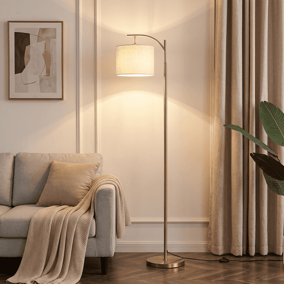 Vesteel Floor Lamp, Standing Lamp with 3 Color Temperatures & Lampshade, Arch Farmhouse Lamp for Living Room Bedroom Office