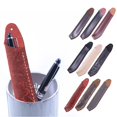 thumbnail image 2 of Estuche de cuero retro para bolígrafo, portátil, estilo retro, para estudiantes, cuero aceitoso rojo y negro, 2 of 5