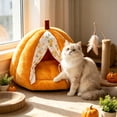 thumbnail image 6 of Cififendec Halloween Pet Cave Bed, 17.71"×16.93", Soft Plush Pumpkin‑Shaped Enclosed Sleeping Nest for Thanksgiving Small Cats and Puppies Use, 6 of 6