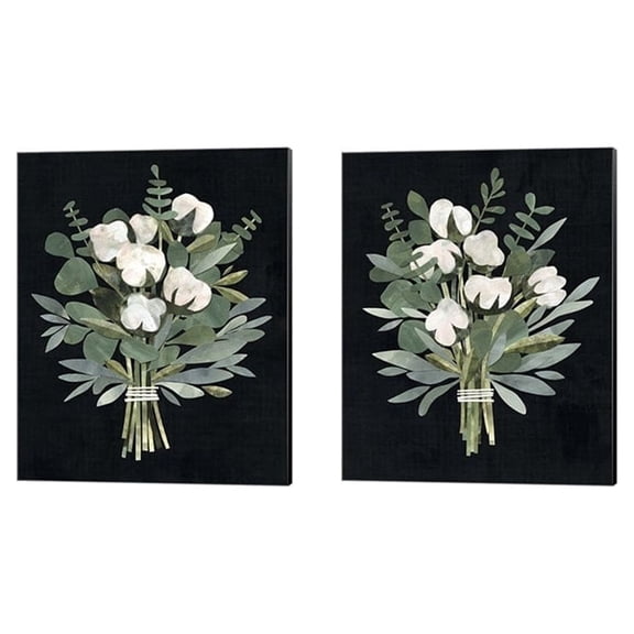 Metaverse Victoria Borges 'Cut Paper Bouquet A' Canvas Art (Set of 2)