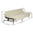 thumbnail image 2 of BSHTI 76" Linen Futon Sofa Bed – 3 Adjustable Backrest Angles, Convertible Couch, Metal Frame with Anti-Slip Feet, Space-Saving for Apartment Living Room Small Space，Beige, 2 of 10