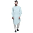 thumbnail image 1 of Atasi Mandarin Collar Casual Wear Cotton Asymmetric Long Kurta For Boys, 1 of 5
