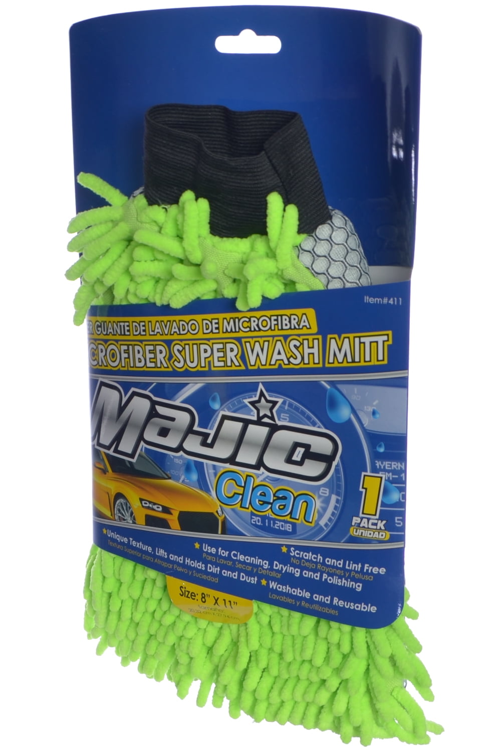 Majic Car Wash Cleaning Drying & Polishing Mitt Strands of Microfiber