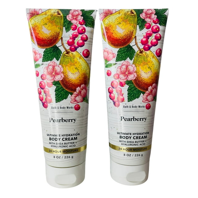 Bath & Body Works Pearberry Ultimate Crema corporal de hidratación, 8 onzas, paquete de 2