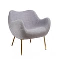 thumbnail image 6 of 29" Plush Grey and Gold Comfy Accent Chair, 6 of 8