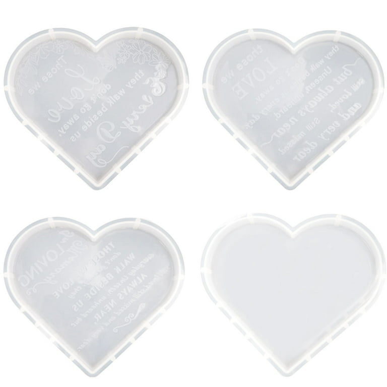 FineInno 4 Pcs Heart Sign Resin Mold for Casting Love Memorial Silicone  Mold Epoxy Resin Art Craft for Valentine Gift DIY Photo Frame Bookend