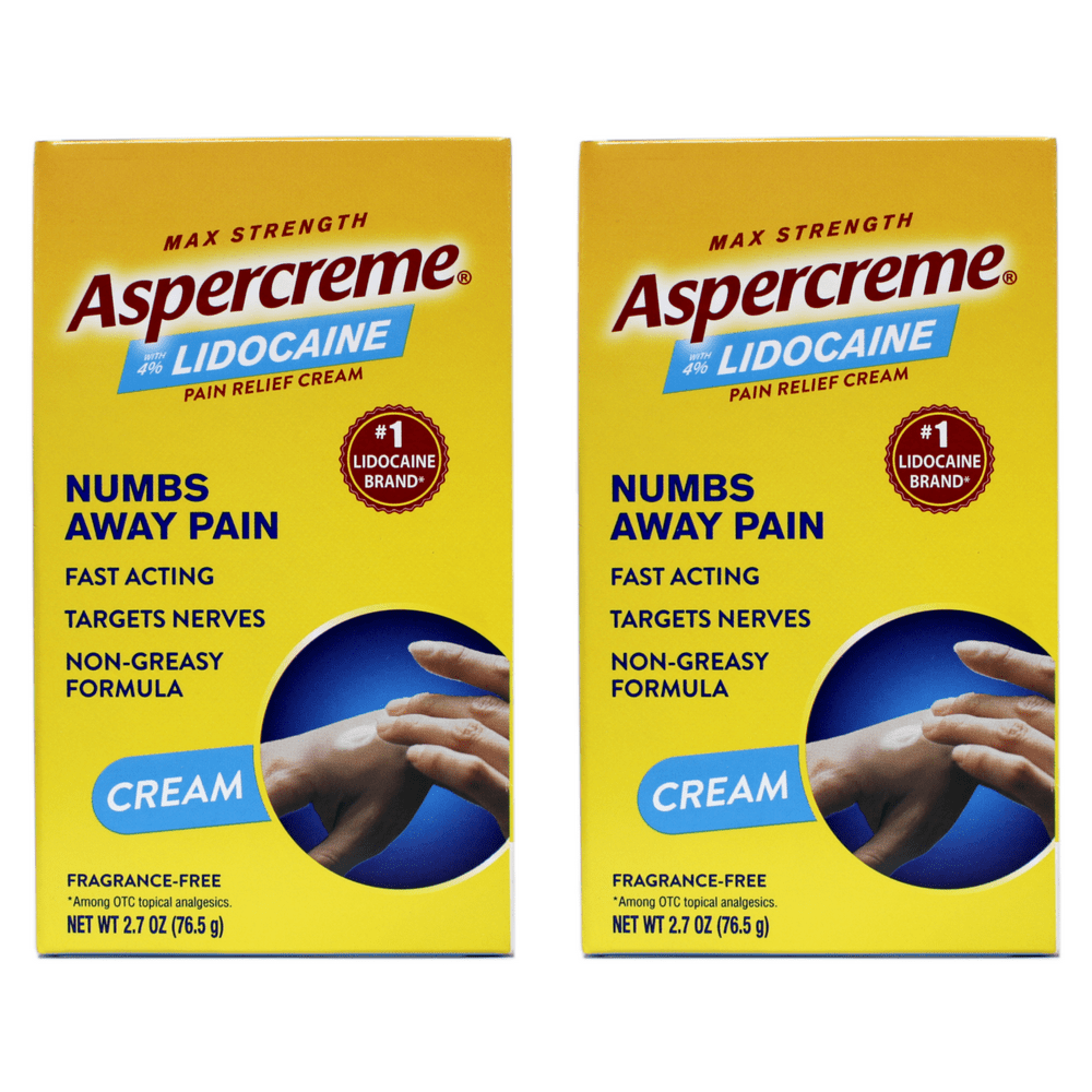 2 Pack Aspercreme With Lidocaine Cream 2 7oz Each Walmart