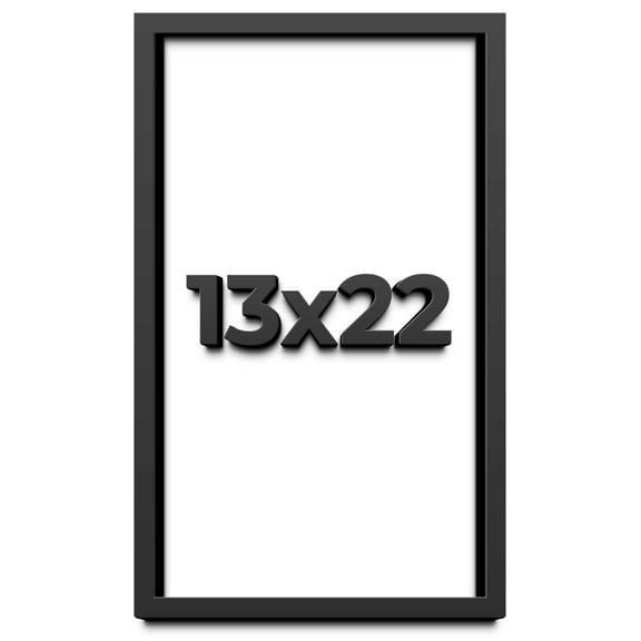 13x22 Shadow Box Frame Black | 1 inches Deep Real Wood Contemporary Shadowbox Display Frame | UV
