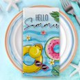 thumbnail image 5 of Hello Summer Pool Kitchen Dish Towels Set of 2, Duck Watermelon Swim Ring Flip Flops Ball Hand Towel Drying Baking Cooking Cloth, Palm Leaves Wave Stripes Seasonal Home Kitchen Decor 18x26, 5 of 6