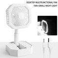 thumbnail image 4 of Ventilador pequeño silencioso retráctil y plegable, luz de noche de escritorio con carga USB, mini ventilador de mesa portátil para dormitorio, oficina y hogar, blanco, 4 of 4