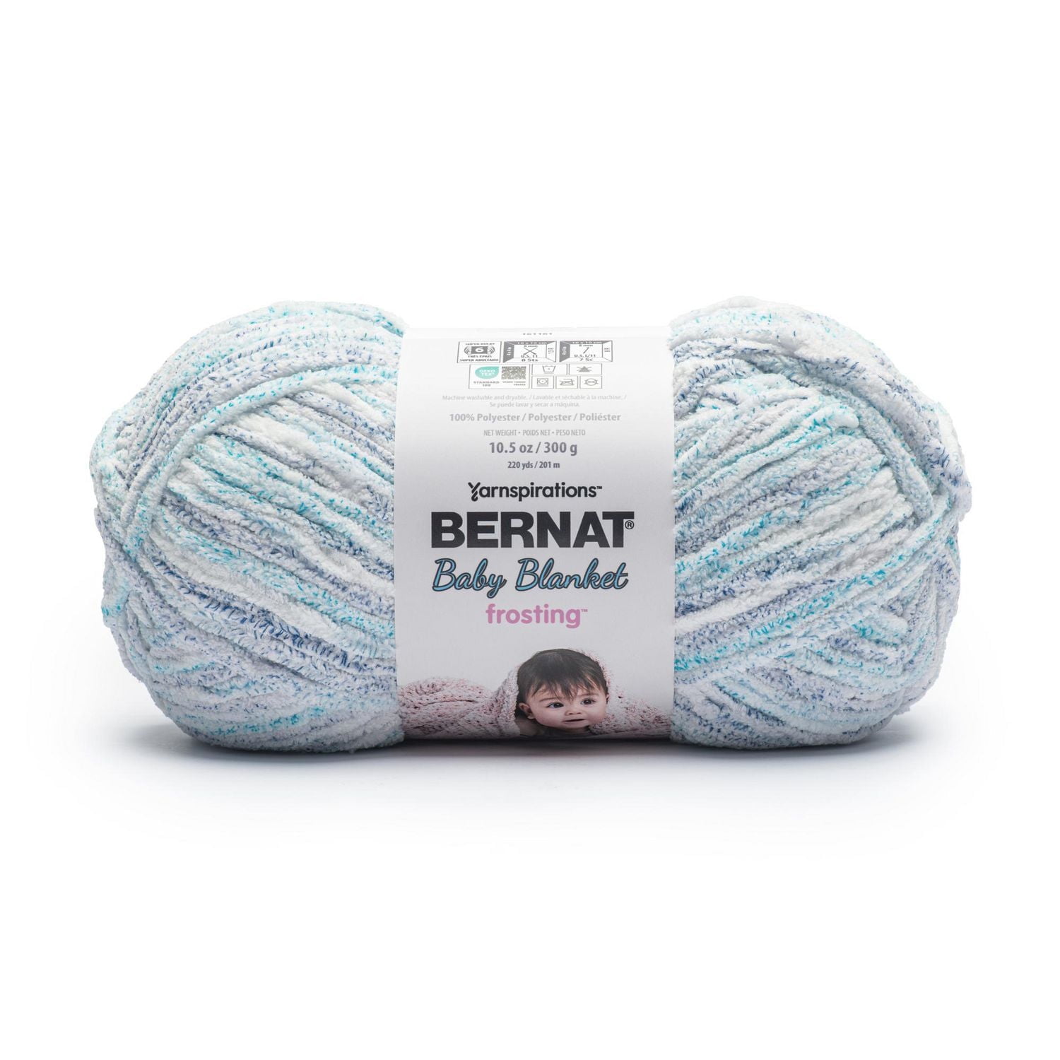 Bernat® Baby Blanket Frosting™ #6 Super Bulky Polyester Yarn, 10.5oz/300g 220 Yards