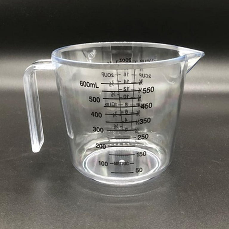 Large Capacity Measuring Cup with Handle and for Liquid Water Milk, Clear  600ml 
