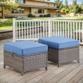 thumbnail image 6 of Gymojoy 5 Pieces Wicker Outdoor Patio Furniture Set, Patio Conversation Set with 2 Lounge Chairs, Sofa and 2 Ottomans,Navy, 6 of 13
