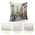 thumbnail image 4 of COMIO  Paris Throw Pillow Cover  Eiffel Tower Old French Street Pedestrians Stores Trees Rectangle Pillow Cases Home Decorative  Cushion Cover for Bed Sofa Gray White, 4 of 5