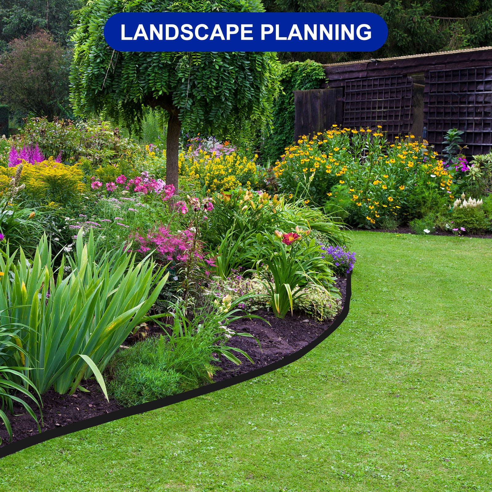 Uxcell 33Ft Border 2" Tall Plastic Garden Edging Kit for Yard Black