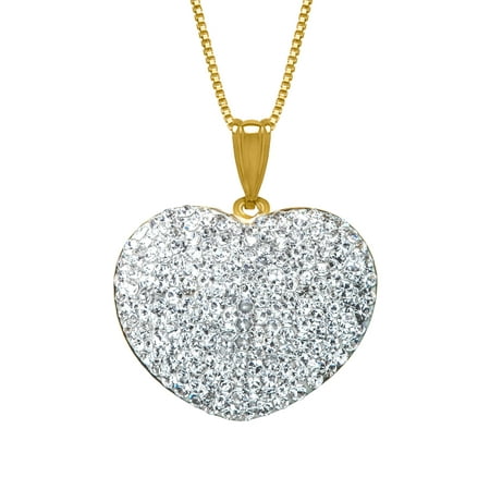 Luminesse Heart Pendant Necklace with Swarovski Crystals in 14kt Gold-Plated Sterling Silver