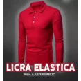 thumbnail image 3 of Playera Tipo Polo Con Licra Slim Fit Moda Manga Larga 2112 G, 3 of 7