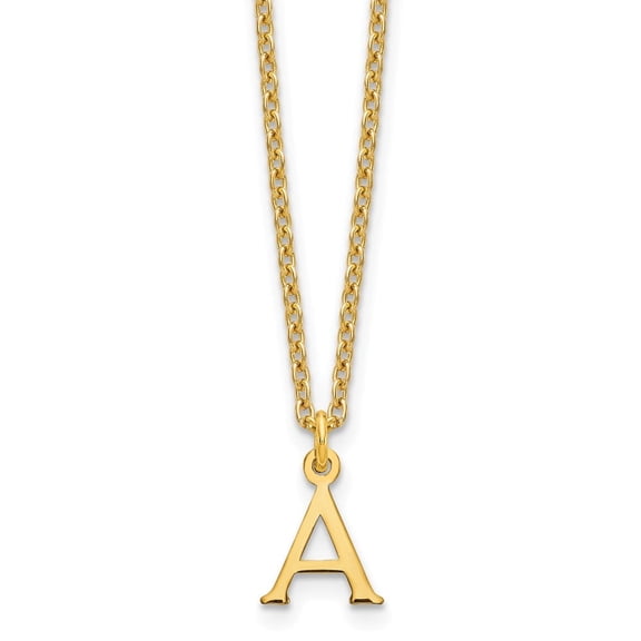 Sterling Silver Gold-plated Cutout Letter A Initial Necklace