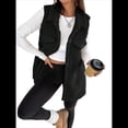 thumbnail image 2 of Chaleco Sin Mangas para Mujer, Chaqueta de Invierno Cálida con Botones Negro S, 2 of 8