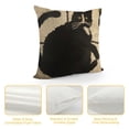 thumbnail image 4 of Cute Black Cat Decor Neutral Beige Embroidered Velvet Decorative Throw Pillow Cover es for Sofa Couch Bed Car, 4 of 5