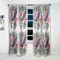 thumbnail image 2 of Designart 'Roses and Whale' Floral Curtain Panel, 2 of 5