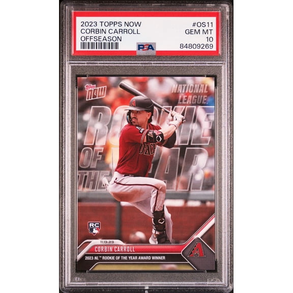 Graded 2023 Topps Now Corbin Carroll #OS11 Offseason Rookie RC Baseball Card PSA 10 Gem Mint