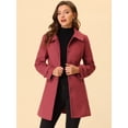 thumbnail image 2 of Abrigo De Invierno Con Botón Delantero Y Cuello Peter Pan Para Mujer Rojo Apagado S, 2 of 6