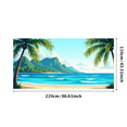 thumbnail image 3 of LUUFILx Tropical Beach Backdrop Banner Ocean Scenic Photography Props Palm Trees Clouds Seaside Decorations Party Supplies Outdoor Events Wedding Reception, 3 of 8