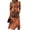 Saffron, variant on Women's 3/4 Length Sleeve Halloween Dresses V-Neck A-Line Swing Knee Length Wrap Dress for Halloween Party Fall Clothes
