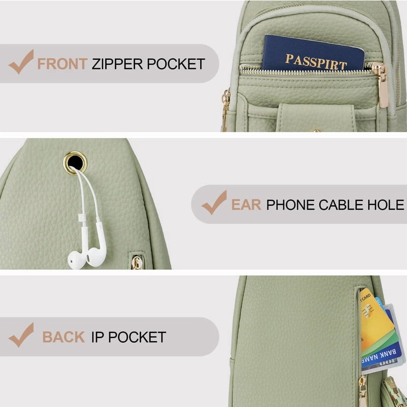 GAEKEAO Sling Bag Crossbody Bags for Women Vegan Leather Fanny Pack Chest Travel Anti Theft Purse Shoulder Bag handbags Gifts