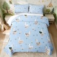 thumbnail image 2 of Erosebridal Goose Twin Quilt Set for Girls, Blue Folk Art Twin Coverlet Set, 2-Piece 1 Bedspread and 1 Pillowcase, 2 of 7