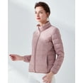 thumbnail image 3 of Wenseny Women’s Casual Zipper Lightweight Down Puffer Coat Mock Neck Jacket Pink XL, 3 of 7