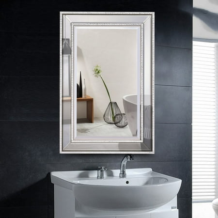 24 X 36 Rectangular Wall Mounted Goplus Wooden Frame