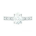 thumbnail image 4 of Rosec Jewels Pear Shaped Lab Diamond Cathedral Engagement Ring (5x7 mm, EF-VS Quality), 925 Sterling Silver, US 4.00, 4 of 8