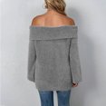 thumbnail image 4 of Aoochasliy Womens Sweaters Clearance Pullover Cardigan Solid Long Sleeve One Shoulder Cardigan Tops, 4 of 6
