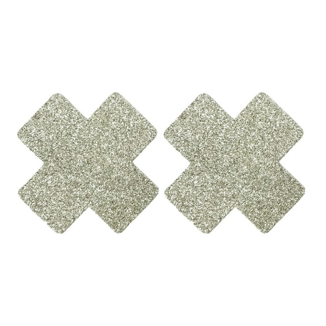 serony 1 Pair Pasties Covers Comfortable Styling Supplies Anti-Protrusion Stickers Parties Clubs Practical Design Concealing silver