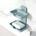 thumbnail image 4 of Coofit Soap Rack Wall-Mount 2-layer Punch-Free Soap Holder Soap Dish for Bathroom, 4 of 10